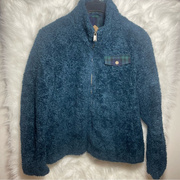 Pendleton Women Fuzzy Full Zip Sherpa Coat Jacket Sz Large - Picture 1 of 12